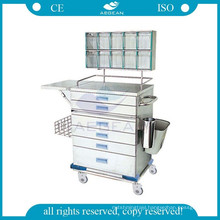 AG-AT015 approved 304 stainless steel hospital anaesthesia medical trolley